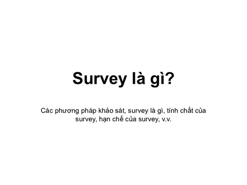 survey là gì