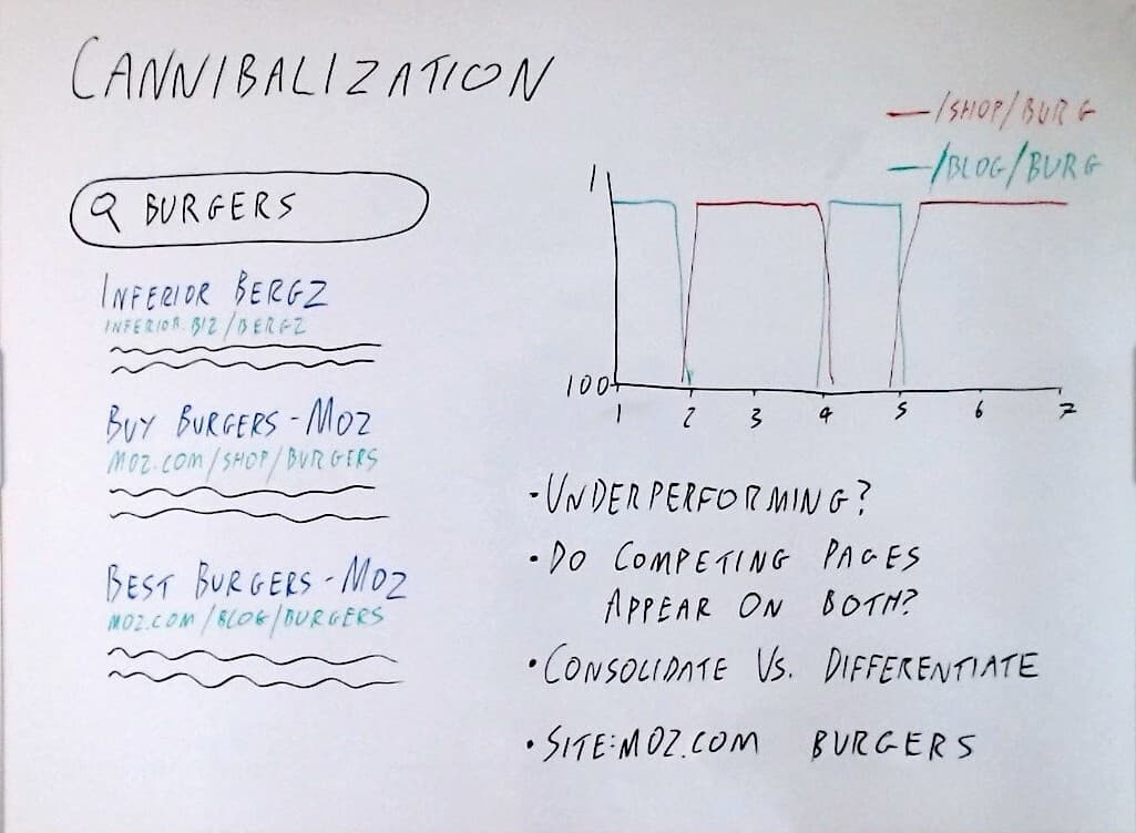 Cannibalization - Moz - Bài viết kiến thức mới nhất 2024 1 Ảnh bảng trắng mô tả việc ăn thịt đồng loại.